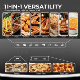 Allero Heteluchtfriteuse - Airfryer - Pizzaoven - Hetelucht Friteuses - 11-in-1 - 12inch - 2200W - 4,2 Liter - Zwart - Mand 30cm — thumbnail 5