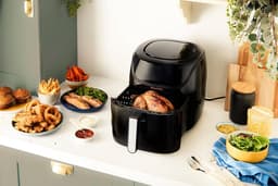 Heteluchtfriteuse - Airfryer Frituurpan - Gezond Koken - 4 Liter Capaciteit - Compact Design - Zwart — thumbnail 3