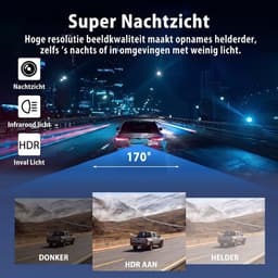 Dashcam Auto - 4 Lenzen (Voor, Achter, Links, Rechts) - 1080P Full HD - WiFi & GPS - Dashcams - Nachtzicht - G-Sensor - Parkeerbewaking - 3,16 Inch met App - Incl. 64GB SD-Kaart — thumbnail 5