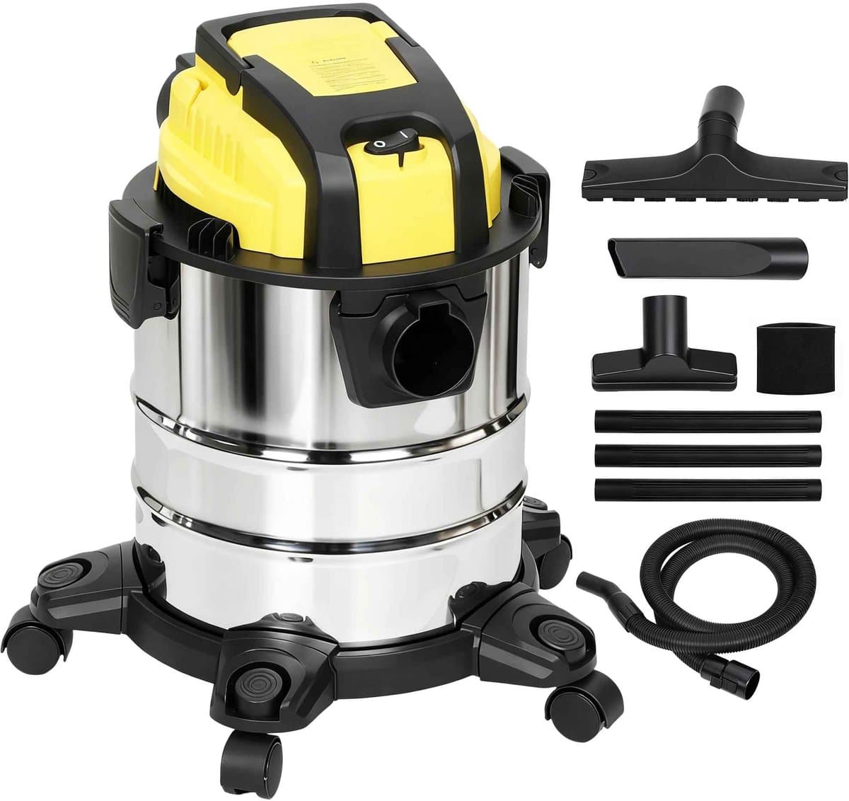 Casa Living 3-in-1 Waterstofzuiger - Nat & Droog - 1200W Krachtig - 20L RVS Tank - Blaasfunctie - Met Accessoires - Geel — afbeelding 1