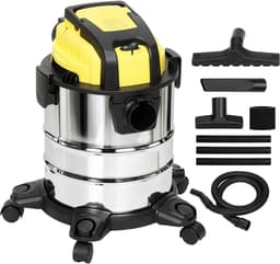 Casa Living 3-in-1 Waterstofzuiger - Nat & Droog - 1200W Krachtig - 20L RVS Tank - Blaasfunctie - Met Accessoires - Geel — thumbnail 1