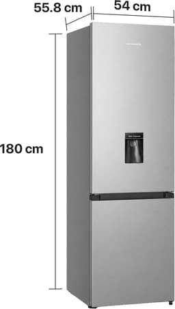 Heinner HC-HS268SWDE++ Koel-vriescombinatie met Waterdispenser – 268 L – Instelbare Mechanische Thermostaat – Omkeerbare Deur – Zilver – 5 Jaar Garantie — thumbnail 4