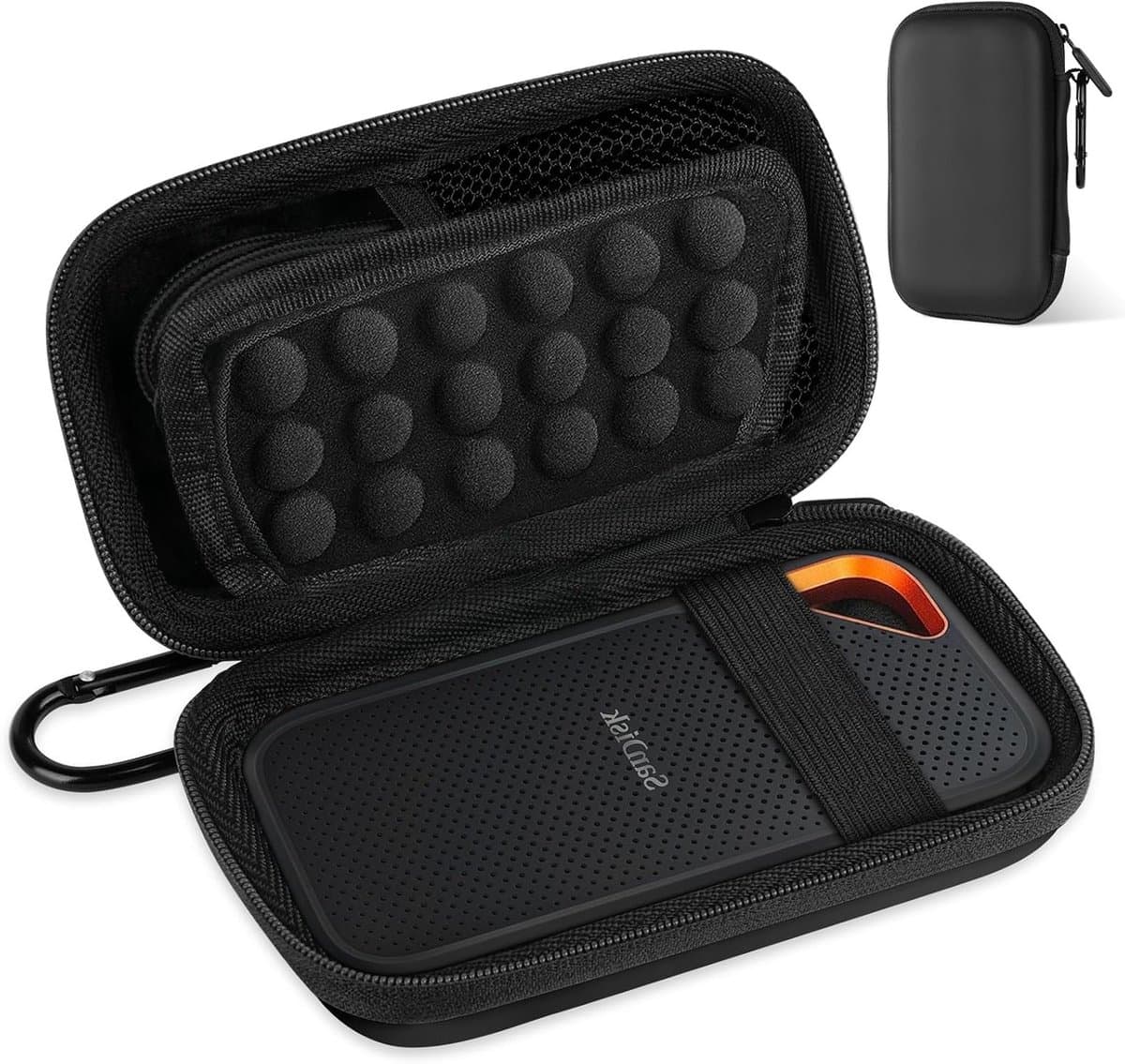 Draagbare harde schijf hoes voor 2.5 inch HDD/SSD, beschermende opslag tas voor 500GB, 1TB en 2TB schijven - Zwart — afbeelding 1
