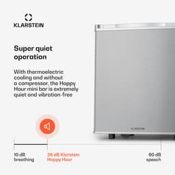 Klarstein Minibar minikoelkast voor op de kamer, minikoelkast voor drankjes, snacks en cosmetica, kleine , kleine en stille koelkast, verstelbare planken, kleine Skincar koelkast 5-22°C, 45L - 26 dB - voor Kantoor - Compact Vrijstaand — thumbnail 3