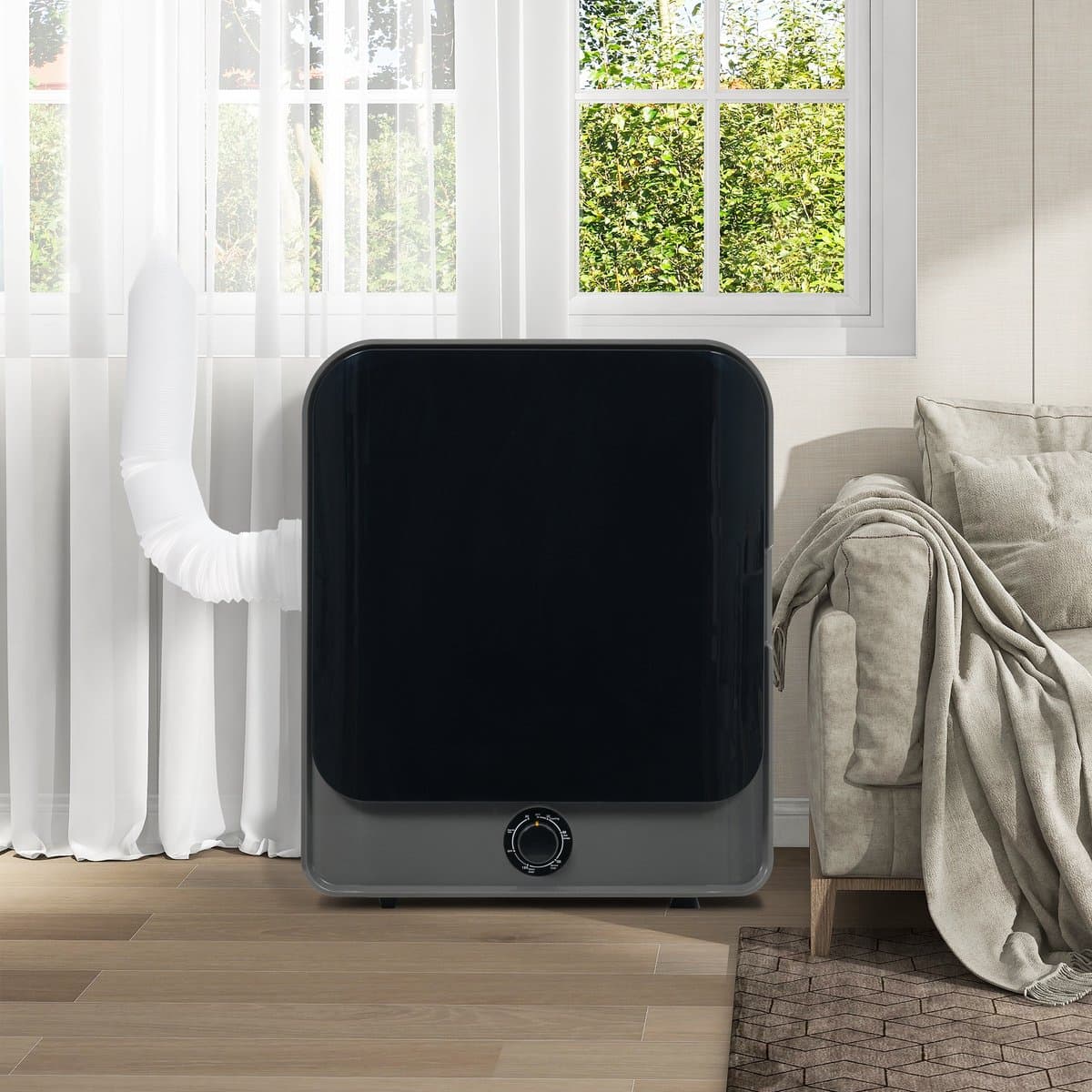 Afvoerdroger 3 Kg - Trommeldroger Met 5 Programma's, Oververhittingsbeveiliging En Wandmontage - Wit — afbeelding 1