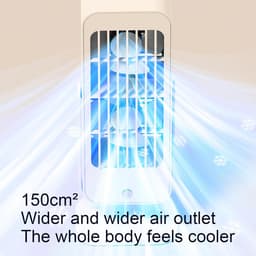 Ventilator Tafelmodel - Staan Ventilator - Persoonlijke Koelte - USB Oplaadbaar - Compact Design - Beige — thumbnail 3