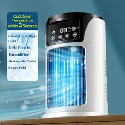 Airco - Airconditioning - Mobiele airco - Mini airco - Mini airconditioning - LED Light - Quiet 6 - Speed Desk Cooler for Home Office — thumbnail 4