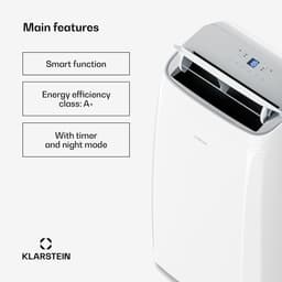Klarstein Grandbreeze mobiele airco - 4.1 kWh, 3-in-1: koelen, ontvochtigen & ventileren, app & spraakbesturing, energieklasse A, voor ruimtes tot 65 m², vrijstaand met wielen, inclusief raamkit, wit — thumbnail 4