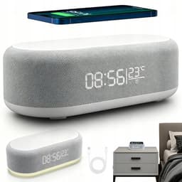 Digitale Wekkerradio - Draadloze Wekker - Digitale Klok Slaapkamer - 4-in-1 Snellader & Nachtlampje - Temperatuur & 12/24u - Voor Bureau & Slaapkamer — thumbnail 1