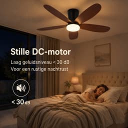 MUPOO Houtlook plafondventilator met verlichting 106 cm- Afstandsbediening & App Bediening - Stille & Dimbare LED - Zomer en Winterstand-6 Snelheden & Geheugen-ventilator lamp plafond Voor Slaapkamer en Woonkamer — thumbnail 4