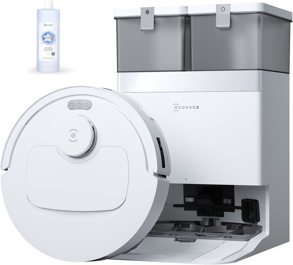 ECOVACS DEEBOT T30e OMNI Robotstofzuiger met dweilfunctie- 25.000 Pa- OZMO Turbo 2.0 dweilen- ZeroTangle 3.0 anti-klit-Triple-V-hoofdborstel- Omni-station-Wit — afbeelding 1