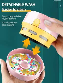 Draadloze handstofzuiger, USB-oplaadbare mini-stofzuiger, lichtgewicht en draagbare stofzuiger met krachtige zuigkracht, geschikt voor het reinigen van bureaus, computers en auto's (roze). — thumbnail 2