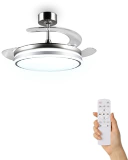 Fantiluxe - Anders - Plafondventilator met verlichting - Zilver - Ø106cm - Afstandsbediening - Met lamp - Plafond ventilator - Slaapkamer — thumbnail 1