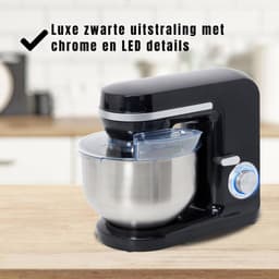 QUOVO® Mixer met mengkom - Mixer - Mixer met mengkom keukenmachine - Zwart - ‎37cm x 24cm x 32cm; 4.4 kg — thumbnail 5