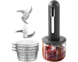 Elektrische Keukenmachine - Keukenrobot Mini - Maaltijden Voorbereiden - Draadloos Oplaadbaar - 400 ml - Zwart