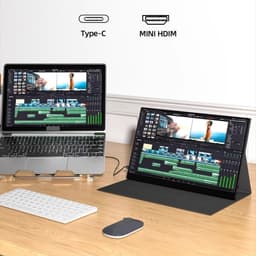 Draagbare Externe Monitor - Uitbreidingsscherm Laptop - Productief Werken - Full HD IPS Scherm - 161 inch - Zilver — thumbnail 4