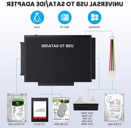 USB 3.0 Adapter voor 2.5 en 3.5 Inch HDD/SSD met 12V 2A Voeding, IDE SATA Compatibel met Windows en Mac — thumbnail 3