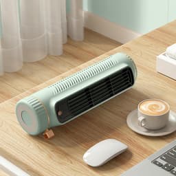 Persoonlijke Air Cooler - Mini Airco - Ruimte Koelen - Stille Werking - 21x8x6cm - Lichtgroen — thumbnail 3