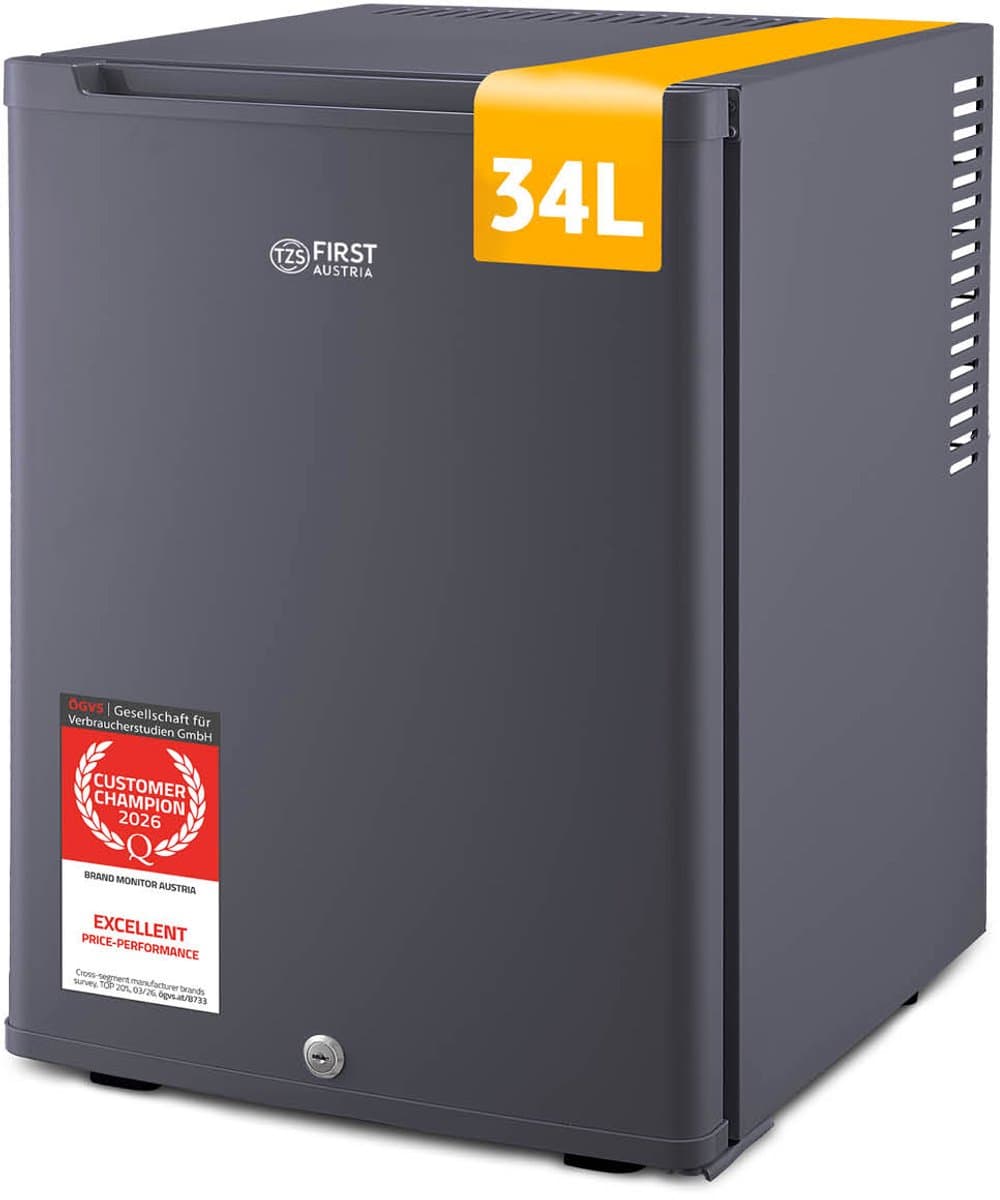 TZS First Austria Mini koelkast - Minibar - 40 liter - Vrijstaand - Volledig stil 22dB - Antraciet — afbeelding 1