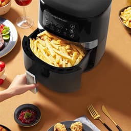 Heteluchtfriteuse met venster - Airfryer - Gezond koken - Uniek kijkvenster - 4 liter inhoud - Zwart — thumbnail 2