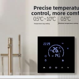Slimme Thermostaat - Programmeerbare Regelaar - Comfortabel Wonen - WiFi App Bediening - 8.6 x 8.6cm - Zwart — thumbnail 4