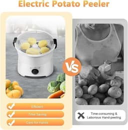 Elektrische Aardappelschiller - Keukenmachine - Snel Groenten Schillen - Efficiënte Koeling - 0.8 kg Capaciteit - Wit — thumbnail 4