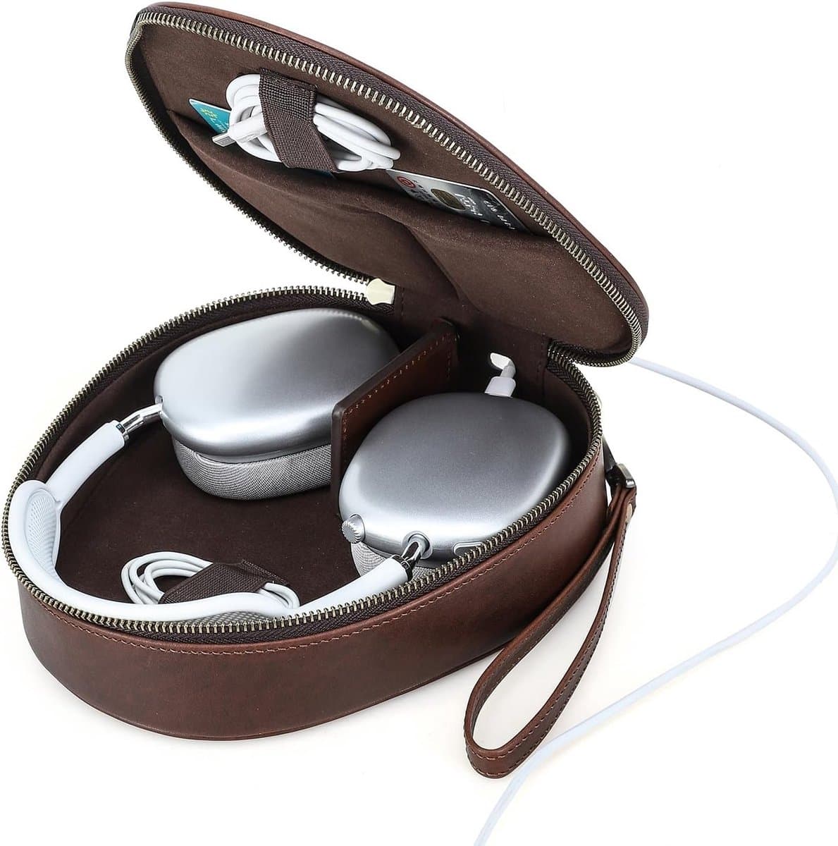 Luxe leren hoes voor draadloze koptelefoon, geschikt voor Apple AirPods Max, beschermt tegen krassen en stoten — afbeelding 1