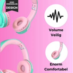 WiseQ HERO Kinderkoptelefoon – Koptelefoon Kids Meisje – Draadloze Bluetooth Hoofdtelefoon met 13dB Demping – 38u Bluetooth – Roze - Unicorn/Bubblegum — thumbnail 9