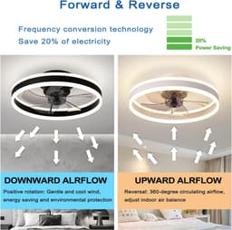 Equivera Plafonniere met Ventilator - Plafondventilator - Plafondventilator Afstandsbediening - Plafondventilator Slaapkamer - Plafond Ventilator met Verlichting - Plafondlamp - Plafonniere - Ideaal voor in uw slaapkamer! — thumbnail 4