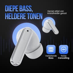 Strex Draadloze Oordopjes met Noise Cancelling - Bluetooth 5.3 - LED Display - Draadloze Oortjes Sport met Bluetooth - Wit — thumbnail 3