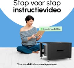 Bodo® - Wasmachine Verhoger - Kast - Ombouw met Lade - Zwart - 61x58x44-48cm — thumbnail 5