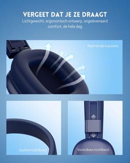 StayPowered Kinderkoptelefoon - Veilig Luisteren en Comfort voor Elk Moment - Instelbaar Volume - 50 Uur Batterij - Bluetooth 5.4 - Ingebouwde Microfoon - Opvouwbaar en Licht - Blauw - Levering Sneller dan Aangegeven! — thumbnail 3