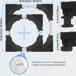 White-Label® Wasmachine Verhoger - Ombouw - Kast - Zwart — thumbnail 4