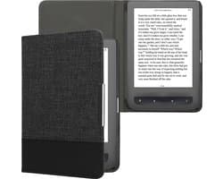 kwmobile hoes geschikt voor Pocketbook Touch Lux 3/Basic Lux/Basic Touch 2 - Canvas beschermhoes in antraciet / zwart - Voor e-reader -