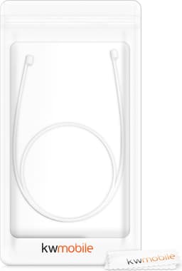 kwmobile riem geschikt voor Apple Airpods 1 / 2 / Pro / 3 hoofdtelefoon - hoofdtelefoonhouder band riem in wit — thumbnail 5