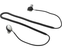 kwmobile Strap Compatible with Sony WF-1000XM5 - Silicone Cord Holder for Wireless Earphones - Black — afbeelding 1
