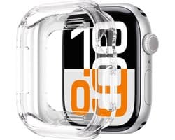 Hoesje Geschikt voor Apple Watch Series 9 45mm Hoes Siliconen Case Cover - Hoes Geschikt voor Apple Watch Series 9 45mm Hoesje - Transparant