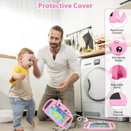 Mrs. Jones Kids Tablet 7 In Android Tablet for Kids with WiFi Quad Core Childrens Tablet 2G+32G Dual Camera Parental Control Kid Friendly Cover-Pink . — thumbnail 4