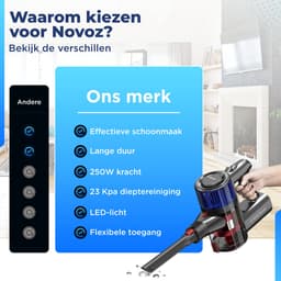 Steelstofzuiger Draadloos - Zonder Zak op Accu - 3 Verschillende Opzetstukken - Kruimelzuiger - 250W - 23Kpa — thumbnail 5