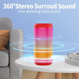 Bluetooth speaker rood-draadloze luidspreker dubbele luidsprekers-Supersubwoofer-AUX-TF en USB-18 uur muziek-RGB-licht-Bluetooth-5.3-rood — thumbnail 4