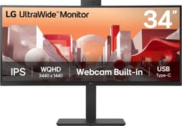 LG 34BA85QE-B QHD Ultrawide Monitor - IPS - USB-C 90w - RJ-45 - Webcam - 34 inch — thumbnail 1