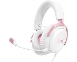 HyperX Cloud III Gaming Headset - PC, PS5, Xbox Series X|S - Nintendo, Steamdeck - (White/Pink)
