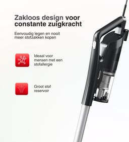 TurboTronic MF8 Steelstofzuiger met Snoer en Handstofzuiger zonder zak - Zwart/Zilver — thumbnail 5