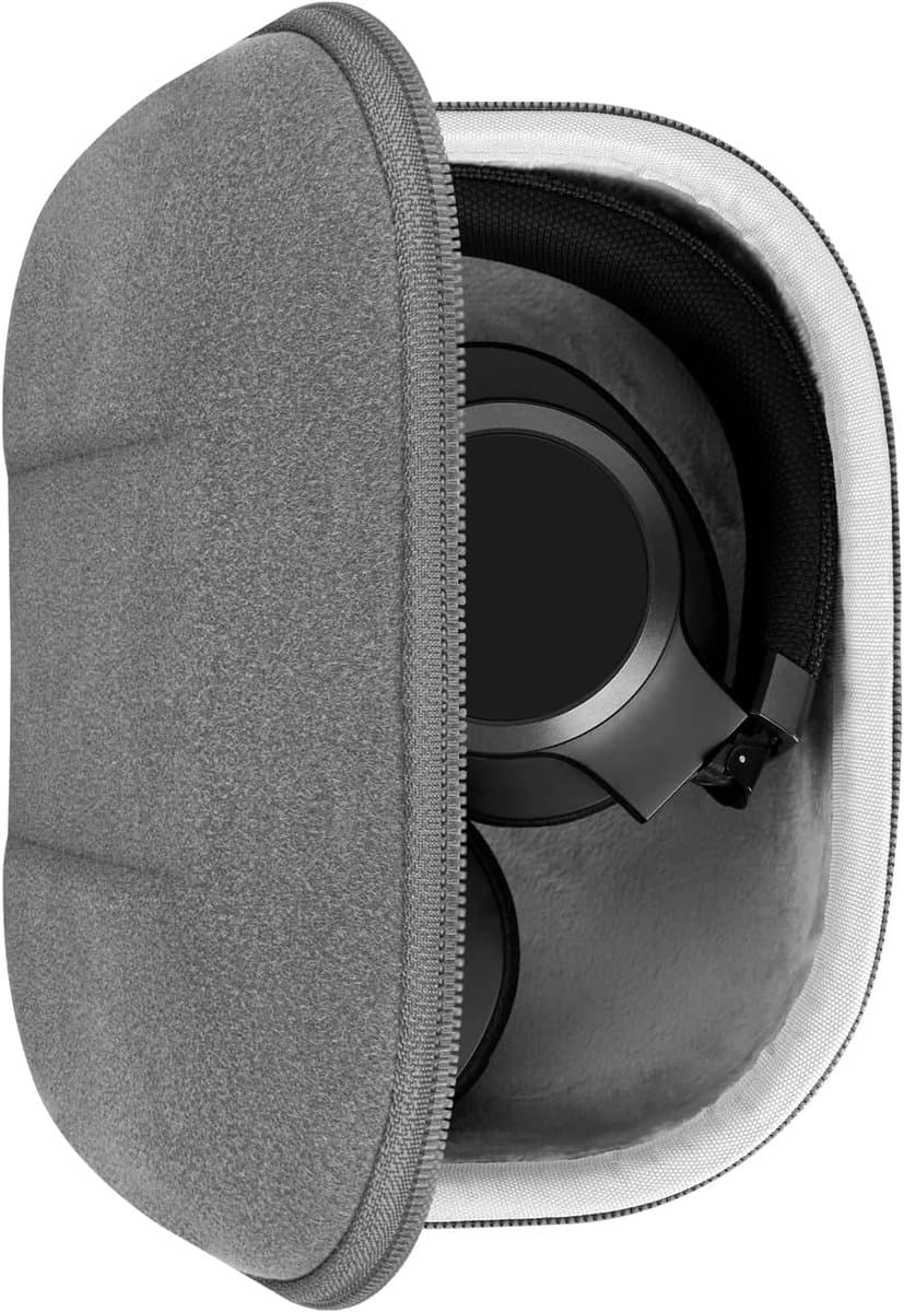 Hoofdtelefoonhoes - Draagtas Beschermhoes - Reizen Muziek Luisteren - Ultralage Schaal Zachte Binnenkant - 18.5x15.5x6.5cm - Grijs — afbeelding 1