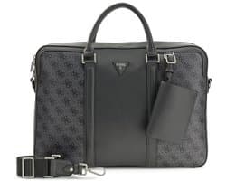 GUESS business tas met laptopvak Milano Laptop Bag Black / Antracite donkergrijs