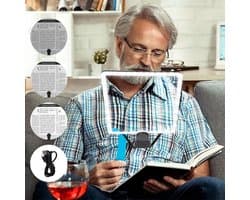 Leesloep met Licht voor Volledige Pagina Lezen - Vergrootglas Handsfree met Verlichting