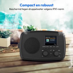 MEDION DAB+ radio met Bluetooth DRE-1 (DAB Plus, FM-radio, druppelbescherming, telescoopantenne, wekker, sluimerfunctie, instelbare display-dimmer, ASA-noodwaarschuwingssysteem), zwart — thumbnail 2