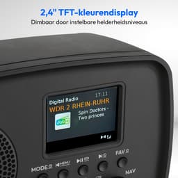 MEDION DAB+ radio met Bluetooth DRE-1 (DAB Plus, FM-radio, druppelbescherming, telescoopantenne, wekker, sluimerfunctie, instelbare display-dimmer, ASA-noodwaarschuwingssysteem), zwart — thumbnail 3