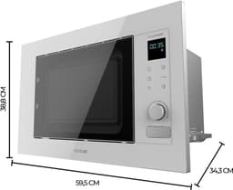 Ingebouwde Magnetron - Keukenoven Digitaal - Snel Eten Opwarmen - Grillfunctie Inclusief - 20 Liter Capaciteit - Wit — thumbnail 3
