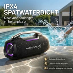 VolkanoX Ignite Bluetooth Speaker - Muziek box - 140W Partybox met RGB Verlichting - Spatwaterdicht - TWS - Zwart — thumbnail 4